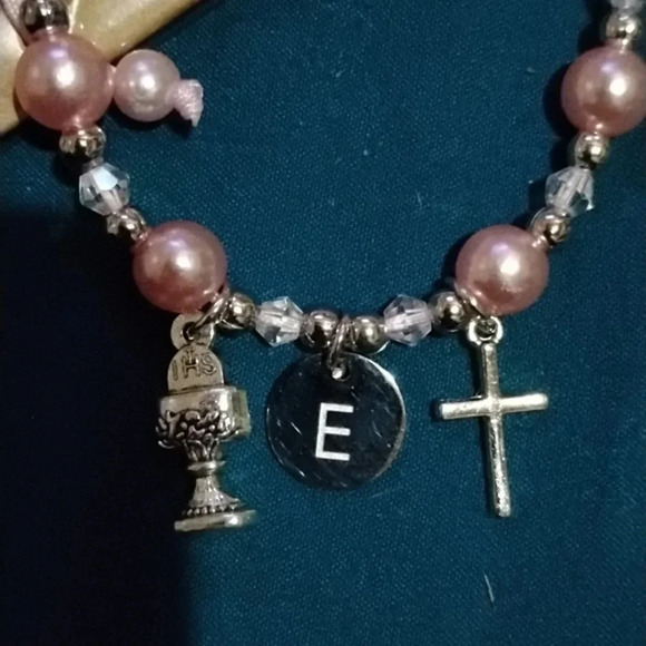 Letter E cross bracelet first‎ communion - Picture 4 of 5